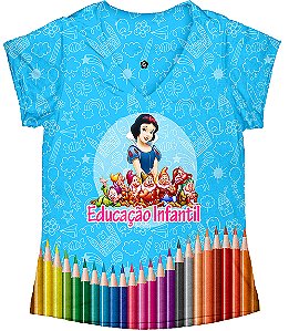 T-shirt Feminina no Atacado Educação Infantil Branca de Neve