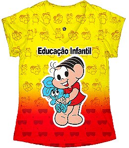 T-shirt Feminina no Atacado Educação Infantil Mônica