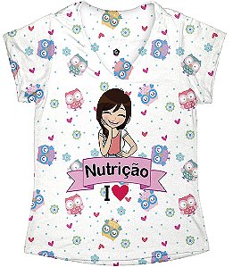 T-shirt Feminina no Atacado Nutrição I Love