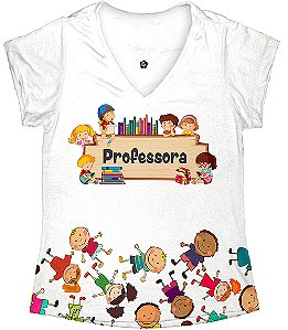 T-shirt Feminina no Atacado Professora e Crianças Livros