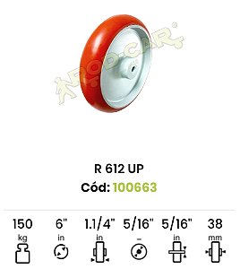 Roda para rodízio 612 up