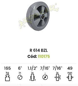 Roda para rodízio 614 bzl