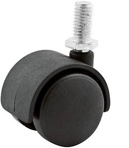 Rodízio  Rodízio Giratório Duplo 40x42mm de Nylon com Rosca VONDER