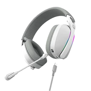 HEADSET GAMER PCYES NOWY WHITE GHOST, USB SURROUND, DRIVER 40MM, RGB, MICROFONE DESTACAVEL - HGNW40WG