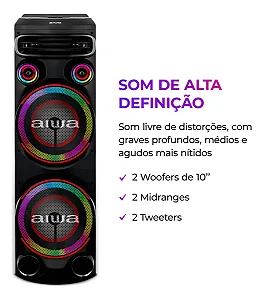 CAIXA AMP AIWA TORRE AWS-T2W-02 2300W