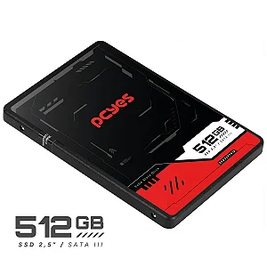 SSD PCYES PY512 512GB SATA III 2,5 LEITURA 550MB/S ESCRITA 400MB/S - SSD25PY512
