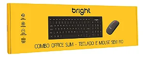 COMBO OFFICE SLIM - TECLADO E MOUSE SEM FIO BRIGHT