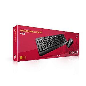 Kit Teclado e Mouse Sem Fio K-W60BK C3Tech