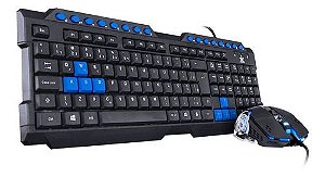 Kit teclado e mouse vx gaming grifo led azul vgc-01a - Vinik