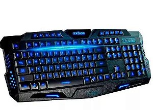 Teclado gamer BK-G35 QWERTY de cor preto com luz 3 cores - Exbom