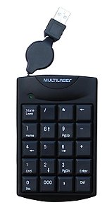 Teclado Numérico Com 20 Tecla Slim Retrátil Usb - Multilaser