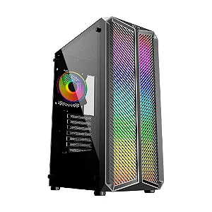 Gabinete Gamer Oex Haven Gh300, Lateral Em Vidro, 1x Cooler Led RGB 120mm, USB 3.0, Preto