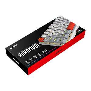 TECLADO MECANICO 60% PCYES KUROMORI WHITE GHOST - SWITCH BLUE - LED RAINBOW - PTKMWG60BL