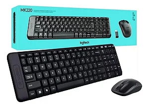 Kit Teclado E Mouse Logitech Sem Fio Mk220