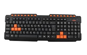 Teclado Gamer Abnt2 Usb Laranja Multimídia - Tc200 - Oex