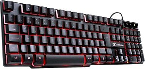 Teclado Gamer Hydra 107 Teclas + 12 Multimídia Com LED Vermelho Sensacao Tecla Mecanica - Gt702