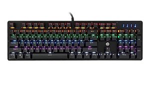 Teclado Mecânico Gk100 Abnt2 Led Gamer Usb Preto - Hp