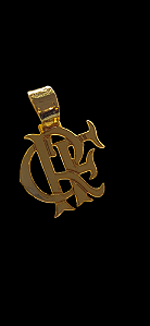 Pingente flamengo CRF grande banhado a ouro