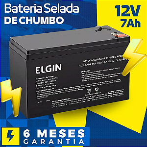 Bateria Elgin 12v 7ah Selada P/ Nobreak  / Alarme E Sistem Médicos Ups