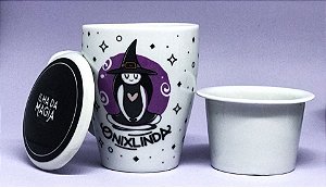 CANECA INFUSOR CHÁ COLEÇÃO BRUXAS E CRISTAIS ILHA DA MAGIA STORE