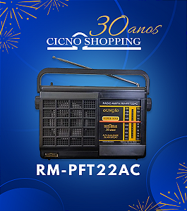RM-PFT22AC-RÁDIO PORTÁTIL 2 FAIXAS-FM/AM