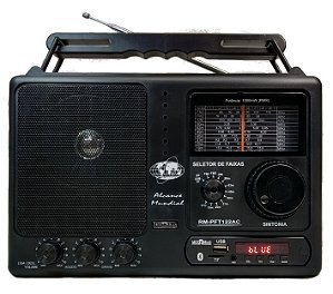 RM-PFT122AC-Rádio Portátil 12 faixas c/sintonia fina/bluetooth/cartão micro sd/USB e Controle Remoto.