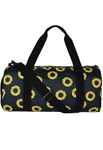 Mala de Mão Bolsa Transversal Estampa Girassol Preta A017