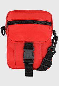 Shoulder Bag Bolsa Transversal Pequena de Nylon Vermelha LE07