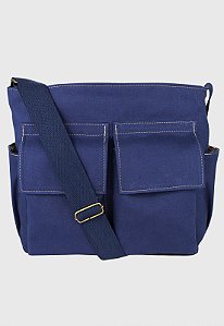 Bolsa Tote Bag Tiracolo de Lona Tamanho Grande Azul A023