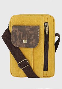 Shoulder Bag Bolsa Transversal Lona Amarela A022