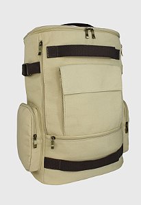 Lenna's Mochila de Lona Grande Masculina Feminina Comporta Notebook Casual e Viagens Bege LE13