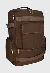 Lenna's Mochila de Lona Grande Masculina Feminina Comporta Notebook Casual e Viagens Marrom LE13