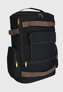 Lenna's Mochila de Lona Grande Masculina Feminina Comporta Notebook Casual e Viagens Preta LE13