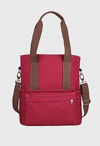 Lenna's Bolsa Transversal e de Ombro Tote Bag de Lona Bordô A025