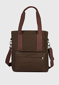 Lenna's Bolsa Transversal e de Ombro Tote Bag de Lona Marrom A025