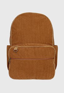 Lenna's Mochila Unissex Grande de Veludo Cotelê Comporta Notebook Caramelo A026