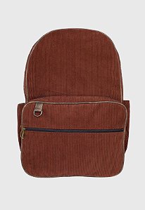 Lenna's Mochila Unissex Grande de Veludo Cotelê Comporta Notebook Marrom A026