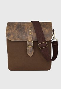 Lenna's Bolsa Transversal de Lona Com Estilo Retrô Vintage Marrom LE15