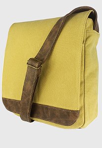 Bolsa Transversal de Lona Feminina Masculina Amarela A008