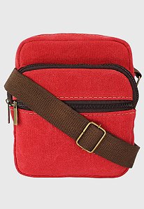 Shoulder Bag Bolsa Transversal Lona Vermelha A009