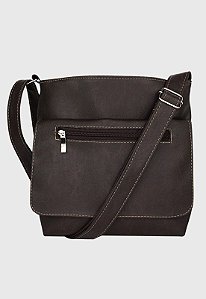 Bolsa Transversal Básica Material Sintético Marrom L007