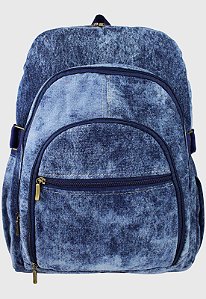 Mochila Jeans Escolar Grande Marmorada L083