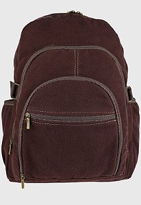 Mochila Jeans Escolar Grande Marrom L083