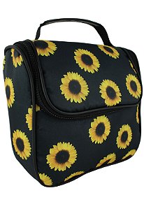 Bolsa Marmiteira Térmica Estampada Girassol Preta A016