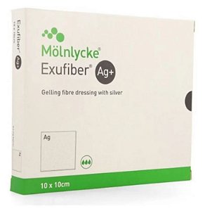 Curativo Exufiber AG + 10cm  x 10cm Caixa C/10 - Molnlycke