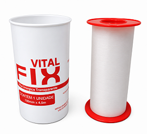 Fita Transpore 100mm x 4,5m Hipoalergênica Transparente - Vital Fix