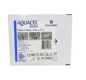Curativo Aquacel Extra (hidrofibra sem prata) 10cm x 10cm Un - Convatec
