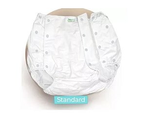 Calça Plástica Branca C/ Botão Impermeável/Incontinência/Geriátrica Tam (M) - Senior Care