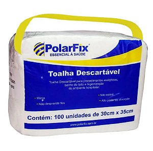Toalha Para Banho 30 x 35cm  Pacote C/100 Unidades - Polar Fix