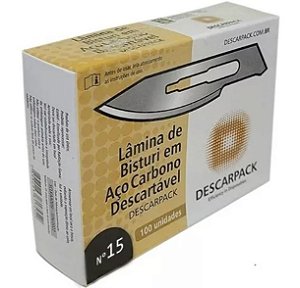 Lâmina De Bisturi Aço Carbono Nº 15 Caixa C/100 - Descarpack